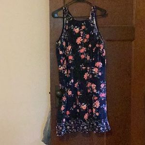 Pink floral dress navy